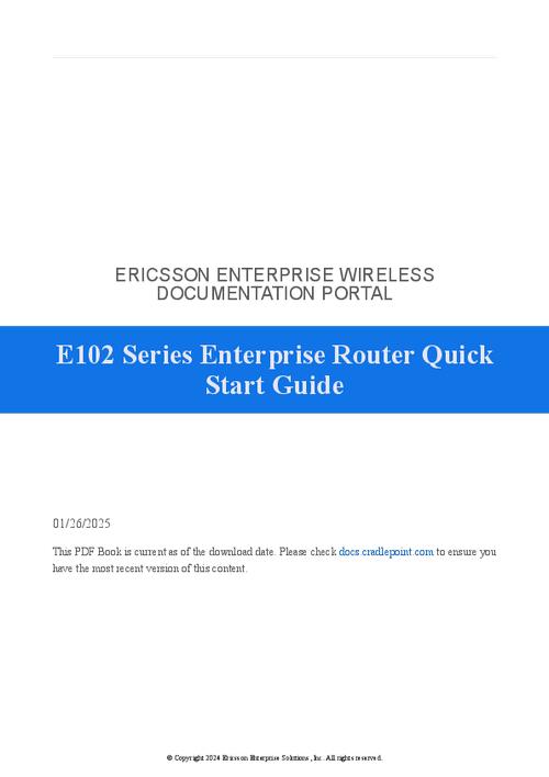 Cradlepoint E102 Series Enterprise Router User Guide